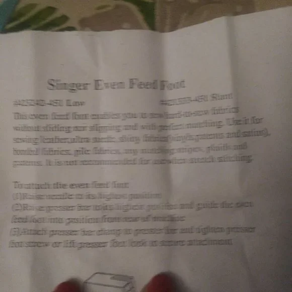 COPY - 2424 Singer # 421333-451 Sewing Machine Even Feed Foot - Picture 5 of 5